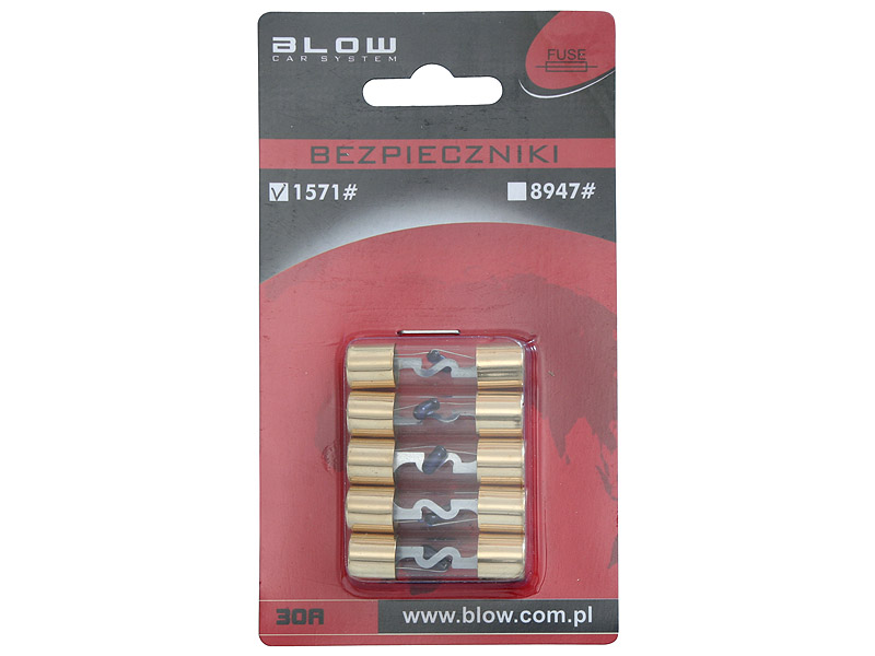 30 A-es autós üveg biztosíték, 10,3 × 38 mm, 5 db 1571-